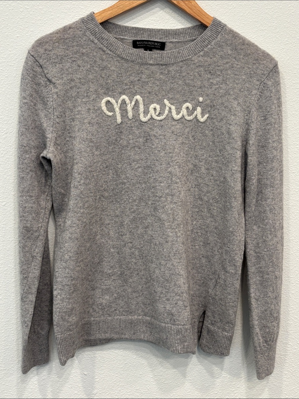 Banana Republic Women Merino Wool Cashmere Crewneck Sweater ‘Merci' Size Small
